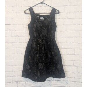Black Floral Velvet Burnout Sleeveless Dress Size XS Whimsy‎ Witchy Forever 21